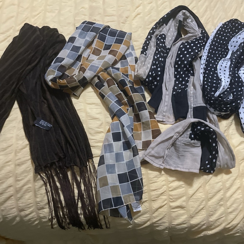 Lot Of‎ 4 Scarves Nice Dressy Business Casual Light Weight